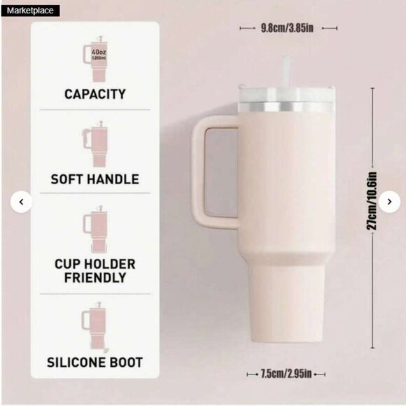 40oz stainless steel insulated Tumbler- Perfect for on-the-go sipping - Picture 4 of 5